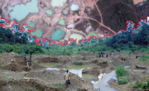 Наблюдение за разработкой месторождений в заповеднике Атева (Гана), где под угрозой могут оказаться водные ресурсы