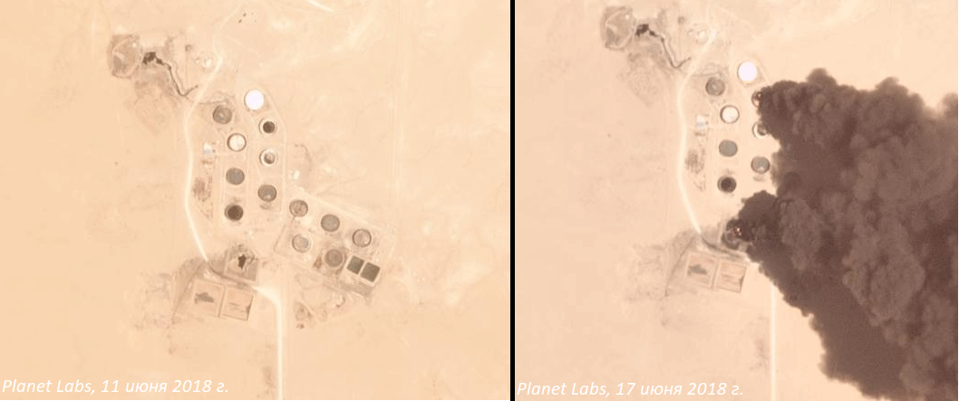 Масло в огонь: спутниковые камеры зафиксировали горящие нефтехранилища в Ливии